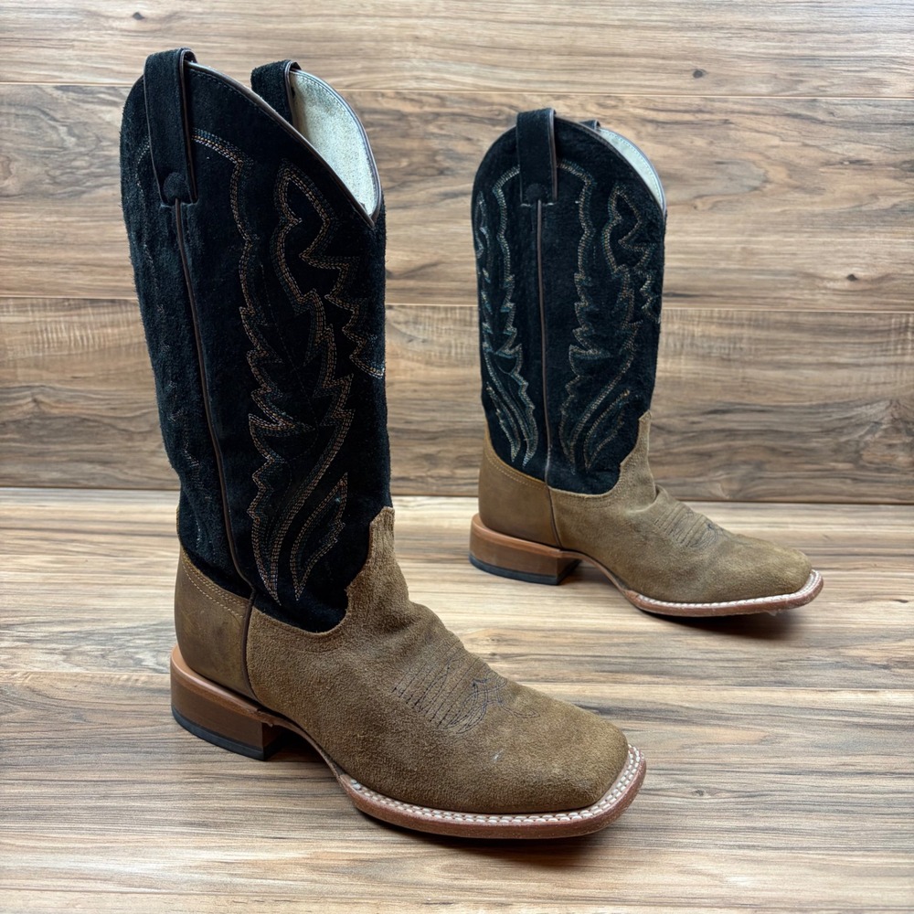 Justin Boots Palisade Womens 8.5B Black Sueded Boar 13" Western Boots JP2605